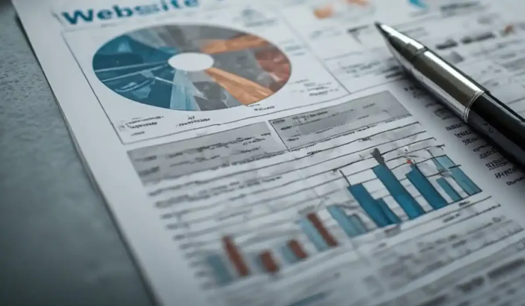 Website audit paper report concept