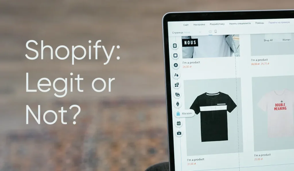Online shopify store showing products